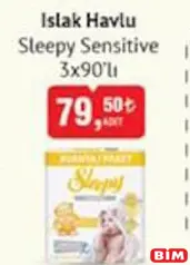 SLEEPY SENSİTİVE ISLAK HAVLU 3X90'LI